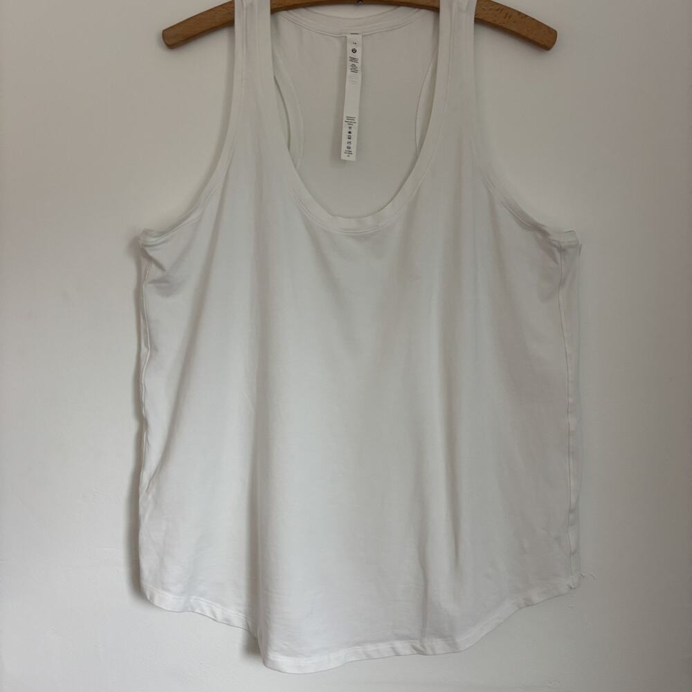 Lululemon Womens Tank Top Size 14 White Sleeveless Racer Back